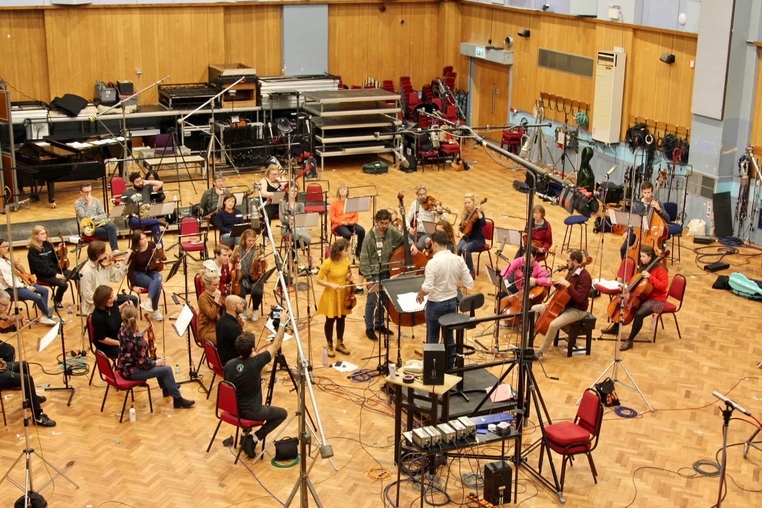 The London Euphonia Orchestra recording in Abbey Road Studio One